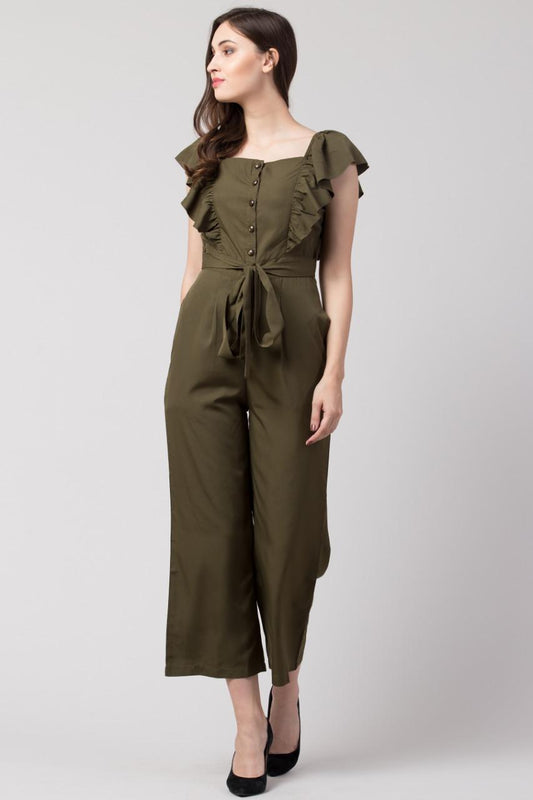 Verve Studio Solid Polyester Jumpsuit | Stylish & Comfortable