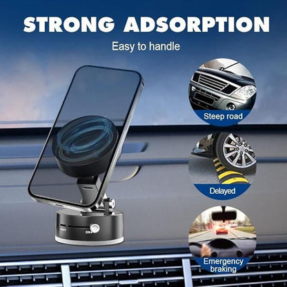 Magnetic Suction Phone Holder | Strong Vacuum Grip for Secure Mounting