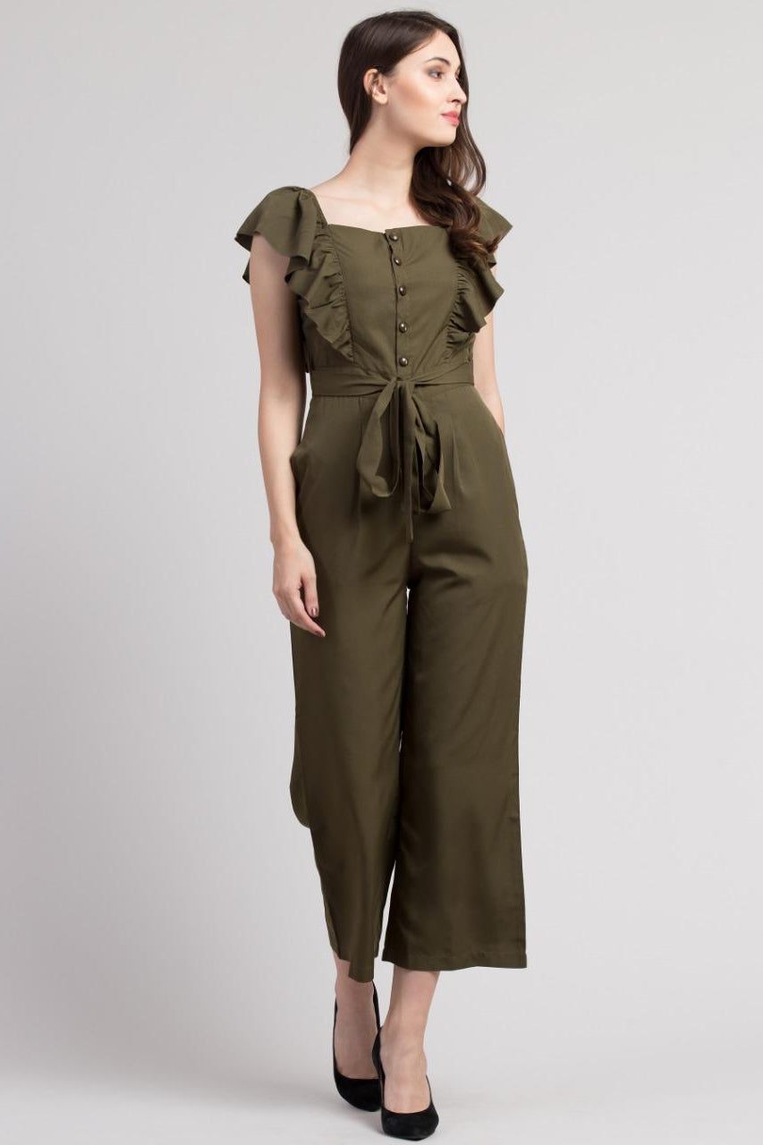Verve Studio Solid Polyester Jumpsuit | Stylish & Comfortable