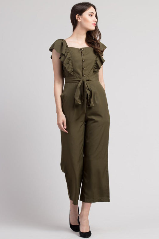 Verve Studio Solid Polyester Jumpsuit | Stylish & Comfortable
